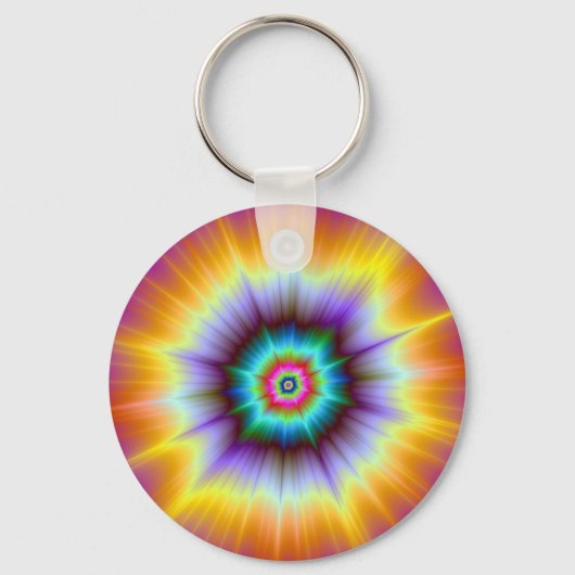 Porte-clés Porte - clé d'explosion violet orange et turquoise (Recto)