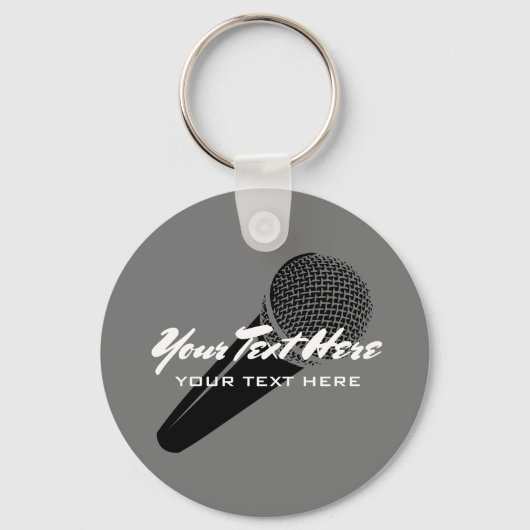 Porte-clés Porte - clé d'icône microphone audio personnalisé (Recto)