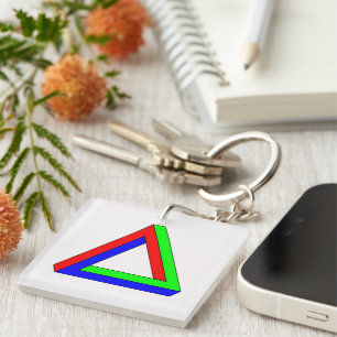 Porte-clés Porte - clé d'illusion du triangle optique