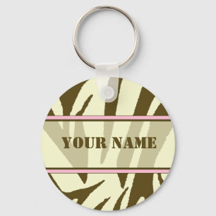 Porte-clés Porte - clé d'impression Brown Zebra