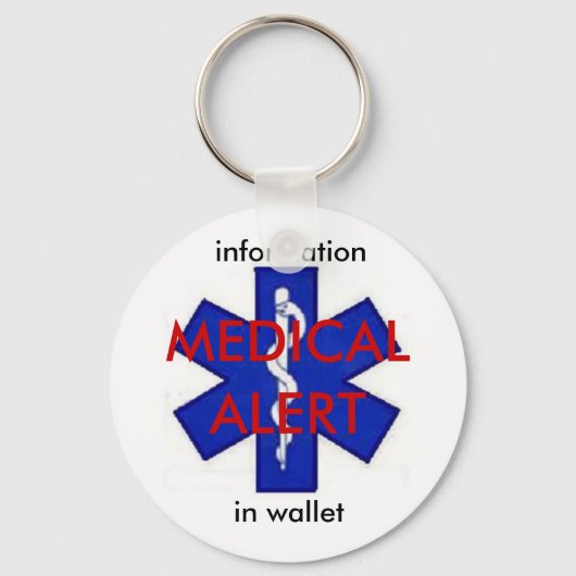 Porte-clés Porte - clé d'informations d'alerte Médicale (Recto)