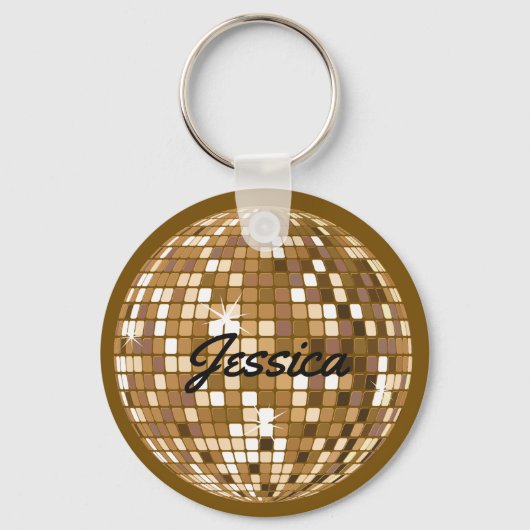 Porte-clés Porte - clé Disco Ball personnalisé Brown (Recto)