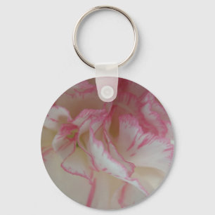 Porte-clés Porte - clé d'oeillets blanc et rose