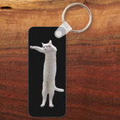 Porte-clés Porte - clé double face à long mème de chat (Verso)