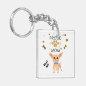 Porte-clés porte - clé double face acrylique "CHIHUAHUA". (Devant gauche)