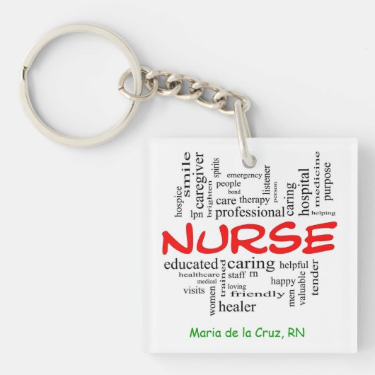 Porte-clés Porte - clé (double face) de carré (Devant)