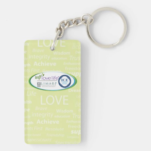 Porte-clés Porte - clé (double face) de rectangle (Dos)