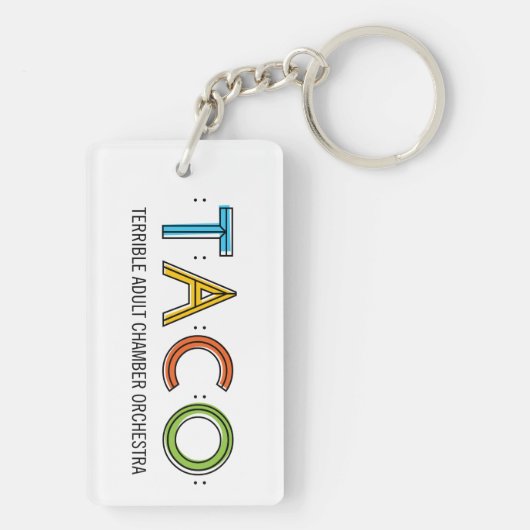 Porte-clés Porte - clé (double face) de TACO de rectangle (Dos)