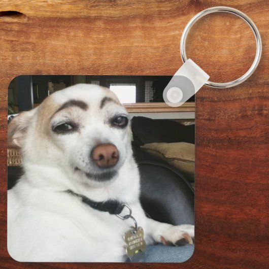 Porte-clés Porte - clé double face pour chien sourcil (Verso)