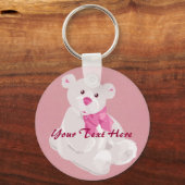 Porte-clés Porte - clé d'ours rose et blanc (Recto)