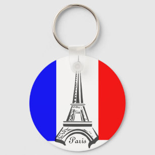 Porte-clés Porte - clé Drapeau Français Tour Eiffel