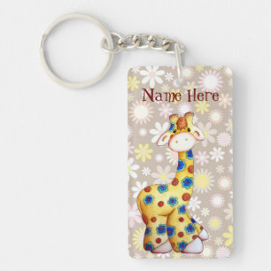 Porte-clés Porte - clé drôle de girafe hippie lunatique