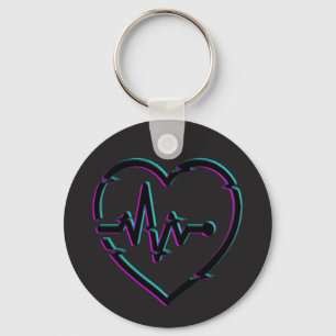 Porte-clés Porte - clé du bouton Coeur