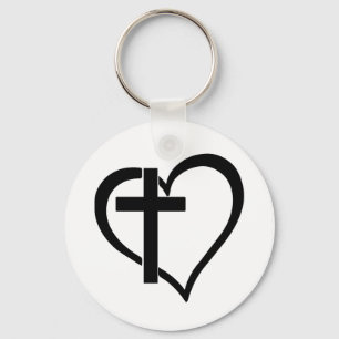 Porte-clés Porte - clé du bouton Croix-Coeur