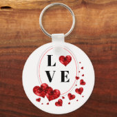Porte-clés Porte - clé du bouton d'amour des Coeurs rouges (Recto)
