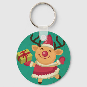 Porte-clés Porte - clé du bouton Dancing Reindeer