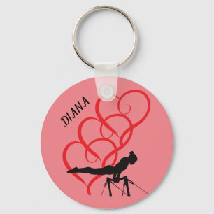 Porte-clés Porte - clé du bouton Gymnastique. Nom personnalis