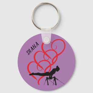 Porte-clés Porte - clé du bouton Gymnastique. Nom personnalis