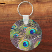 Porte-clés Porte - clé du bouton Plumes de paon (Recto)