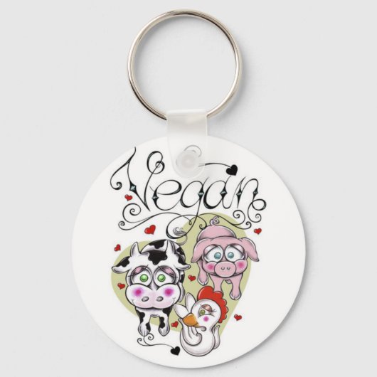 Porte-clés Porte - clé du bouton Vegan (Recto)