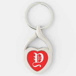 Porte-clés porte - clé du coeur rouge "Y"