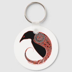 Porte-clés Porte - clé du Corbeau celtique de Morrigan, blanc