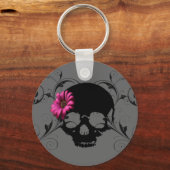 Porte-clés porte - clé du crâne de fleurs (Recto)