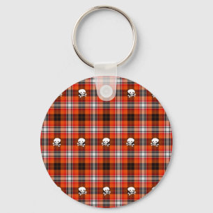 Porte-clés Porte - clé du crâne et des os croisés Bouton roug