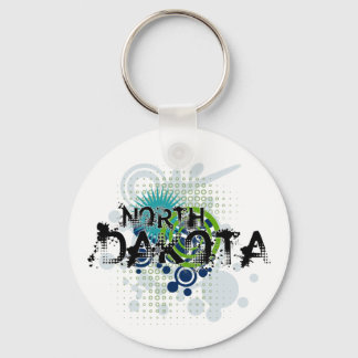 Porte-clés Porte - clé du Dakota du Nord de Grunge moderne