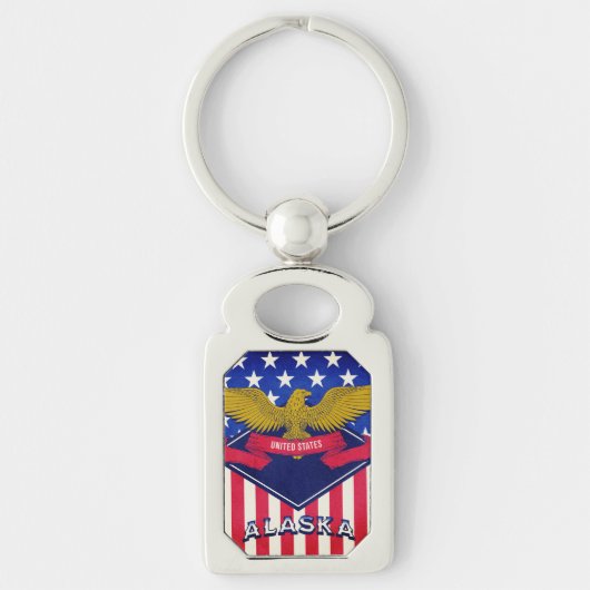 Porte-clés Porte - clé du drapeau Alaska USA (Devant)