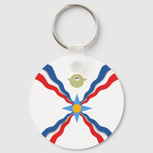 Porte-clés Porte - clé du drapeau assyrien (Recto)