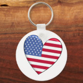 Porte-clés Porte - clé du drapeau cardiaque des États-Unis (Recto)
