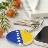 Porte-clés Porte - clé du drapeau de Bosnie-Herzégovine patri (Devant droit)