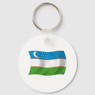 Porte-clés Porte - clé du Drapeau de l'Ouzbékistan