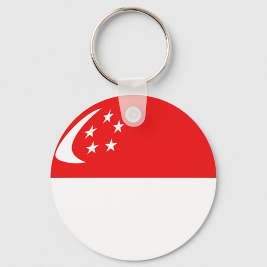 Porte-clés Porte - clé du drapeau Fisheye de Singapour (Recto)