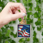 Porte-clés Porte - clé du drapeau patriotique américain (main)