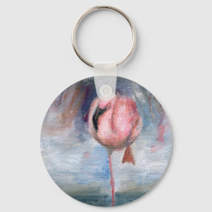 Porte-clés Porte - clé du Flamant rose ACEO