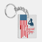 Porte-clés Porte - clé du jour commémoratif - Drapeau patriot (Devant gauche)