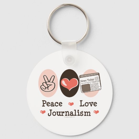 Porte-clés Porte - clé du journalisme Peace Love (Recto)