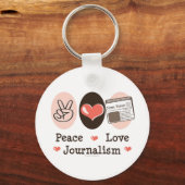 Porte-clés Porte - clé du journalisme Peace Love (Recto)