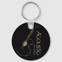 Porte - clé du logo de guitare acoustique