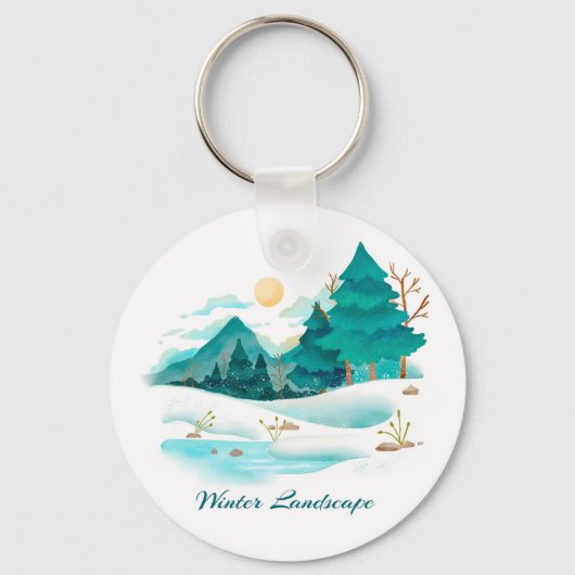 Porte-clés Porte - clé du paysage d'hiver (Recto)