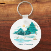 Porte-clés Porte - clé du paysage d'hiver (Recto)