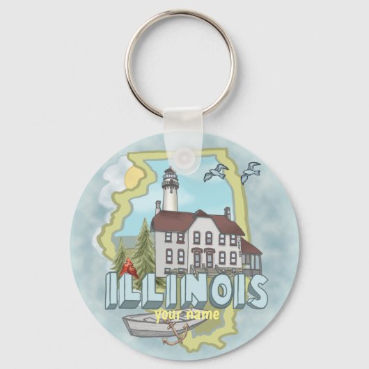 Porte-clés Porte - clé du phare de l'Illinois (Recto)
