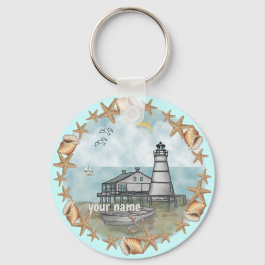 Porte-clés Porte - clé du phare Louisiana Shells (Recto)