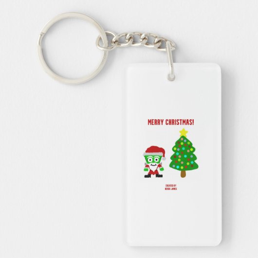 Porte-clés Porte - clé du rectangle FrankenCheese de Noël (Devant)