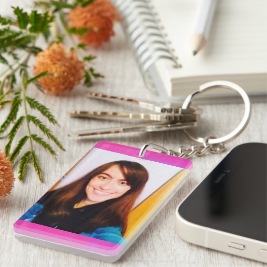 Porte-clés Porte - clé du rectangle photo modèle (Devant droit)