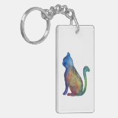 Porte-clés Porte - clé du rectangle Star cat (double face) (Devant gauche)