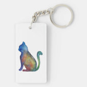 Porte-clés Porte - clé du rectangle Star cat (double face) (Dos)