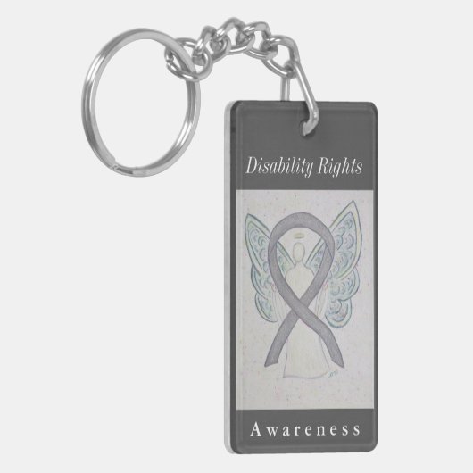 Porte-clés Porte - clé du ruban Angel de sensibilisation aux (Devant gauche)